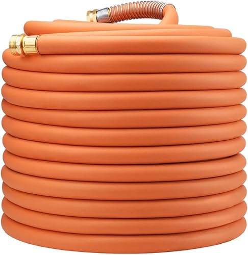 Miniatura 14 de Manguera de jardín WiseFlow de 90 pies x 5/8", manguera de goma resistente, manguera de agua con cinco capas de trenzado, accesorios macho hembra,