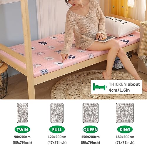 Cubrecolchón firme, espuma de alta densidad con funda extraíble lavable, tamaño individual, protector de colchón de espuma viscoelástica