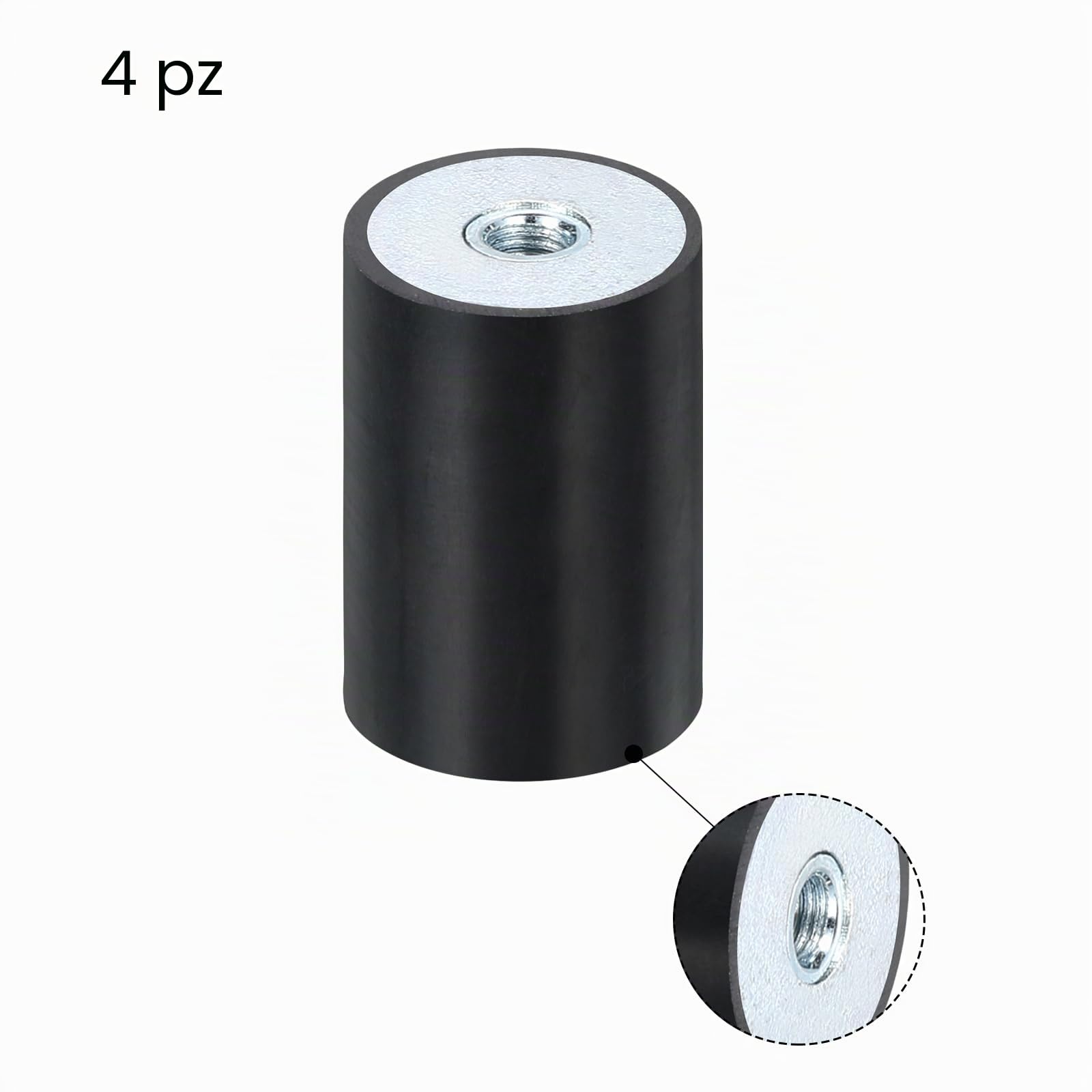 Supporti Antivibranti In Gomma M5 X 15mm – Set Da 4 Con Base Piatta Per Motori E Compressori