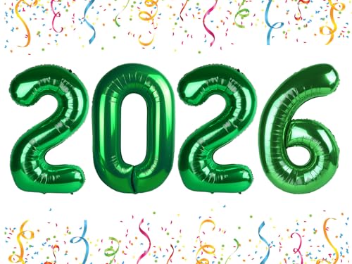 Image of 2026 Balloon Numbers Party Decorations, 40In Green Balloons | Eye-catching Appearance, Perfect Decorative Centerpieces, Convenient Self-sealing Structure, Widely for Various Occasions