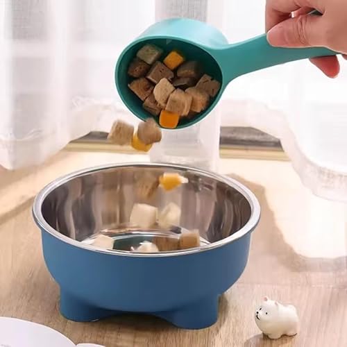 Comedouro Bebedouro Inox 600ml Para Cachorro Gato Tigela Alimentadora Em Inox Para Animais (Azul)