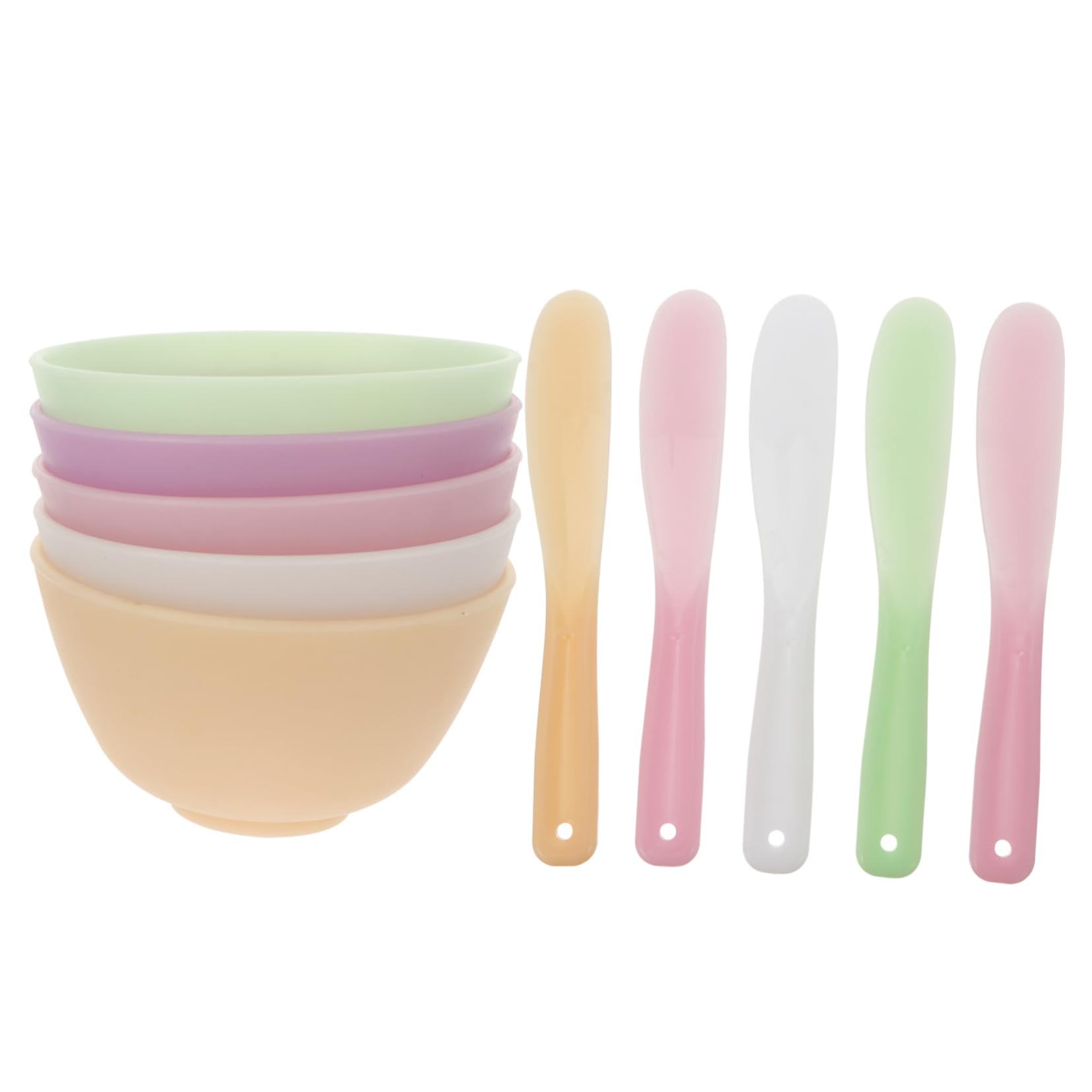 SOESFOUFU Silicone Mask Bowl Set 5pcs Mask Mixing Bowl 10pcs Stirring Rod for Diy Random Color