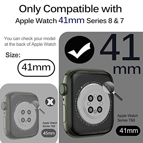 Miimall Case Compatible with Apple Watch Series 9/8/7 41mm Tempered Glass Screen Protector - Image 2