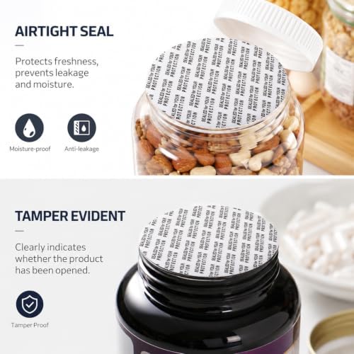 100 Pcs 28mm/1.1" Foam Lid Liner Pressure Sensitive Seal,PS Round Cap Liners, Torque Activated Tamper Resistant Adhesive Seals for Condiment Health Care Cosmetic Containers White — 사진 4