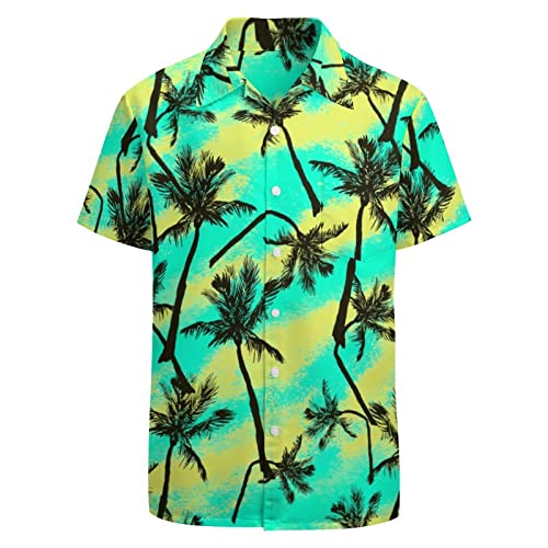 KyywDns Camisas de los 80 para hombre Camisas de los 90 con botones Camisas de playa vintage hawaianas de los 80 Camisas de disco de neón Camisas de fiesta divertidas, XL