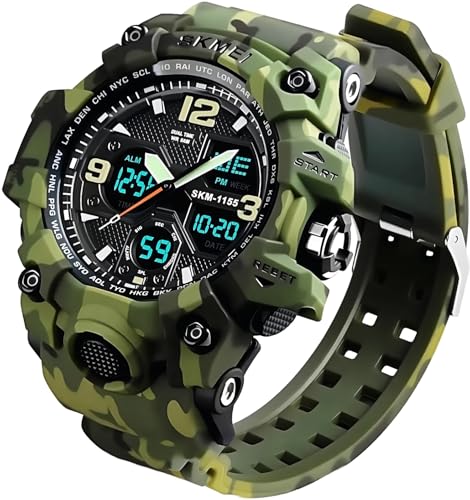 MJSCPHBJK Men's Watches Sports Outdoor Waterproof Military Tactical Watch Date Multi Function LED...