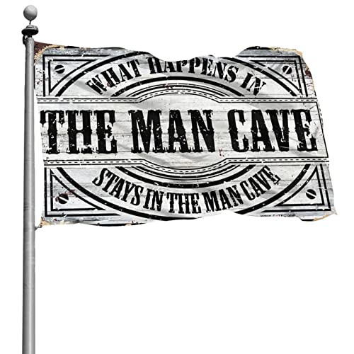 Drapeau What Happens in The Man Cave Stays in The Man Cave 152 x 244 cm