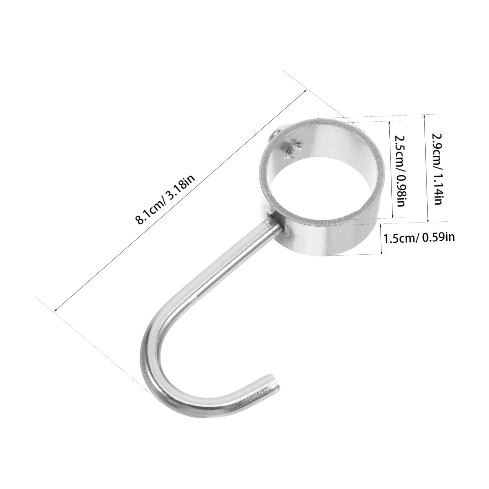 Mikikit 6pcs Stainless Steel Round Tube Hangers Durable Multi Purpose Hooks for Clothes and Towels Diameter Strong Load Capacity for Kitchen Utensils and Wardrobe Storage