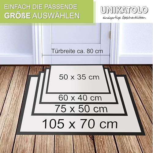 Unikatolo Personalisierte Fußmatte mit deinem Foto Bedruckt, Fußabtreter, Vorleger, Schmutzfangmatte Flur Eingangsbereich, Geschenkidee Hochzeit, Richtfest Einzug, Jubiläum, Hundefoto (50 x 35 cm)