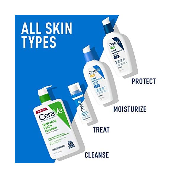 CeraVe AM Facial Moisturizing Lotion with SPF 30 | Oil-Free Face Moisturizer with SPF | Formulated with Hyaluronic Acid, Niacinamide & Ceramides | Non-Comedogenic | Broad Spectrum Sunscreen | 3 Ounce