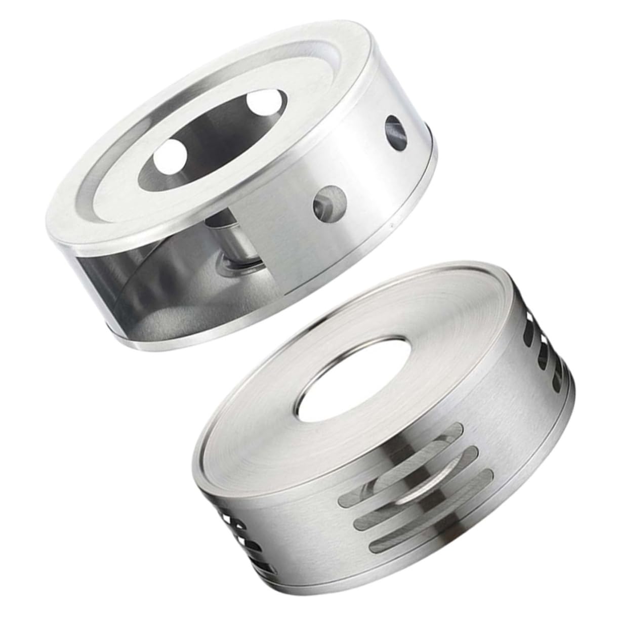 KOCKSHION 2pcs Stainless Steel Tea Stove Warmers Candle Tray Practical Teapot Heater for Home Use for Food Heating and Tea