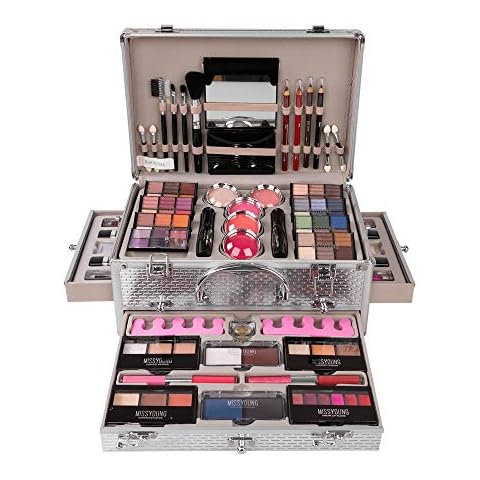 Makeup Box Set, CHAWHO Cosmetic Case, Waterproof Beauty Case with Cosmetics, Case Cosmetic Make-Up Box Travel Storage Professional Makeup Case 1# Cover