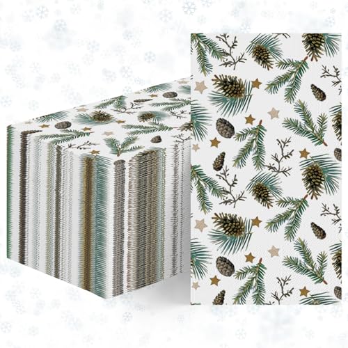 Servilletas de papel navideñas decorativas Horaldaily de 100 toallas para cocina y mesa