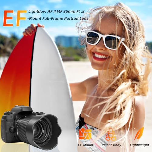 Image of EF 85mm f1.8 Portrait Lens-AF+MF STM Motor for Canon EOS Rebel T8i /T7i /T7 /T6i /T5 /T3i /T3 /T2i /XSi /XS /SL3 /SL2 /T100 /90D /80D /70D /50D /5D Mark IV /6D II /7D II /1D X III II-DSLR Cameras Lenses(EF /EF-S Mount)