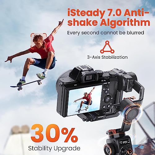 Image of Hohem iSteady MT2 Kit 3-Axis Gimbal Stabilizer for Mirrorless /Pocket /Action Camera and Smartphone, AI Tracker with CCT /RGB Fill Light for Canon /Sony /Nikon /iPhone, Black