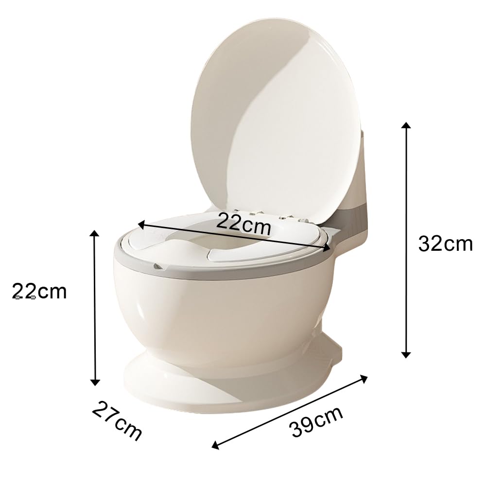 Vasetto per bambini da 36 mesi, con vaso di apprendimento rimovibile, contenitore rimovibile per WC riduttore WC grigio, 2 pezzi