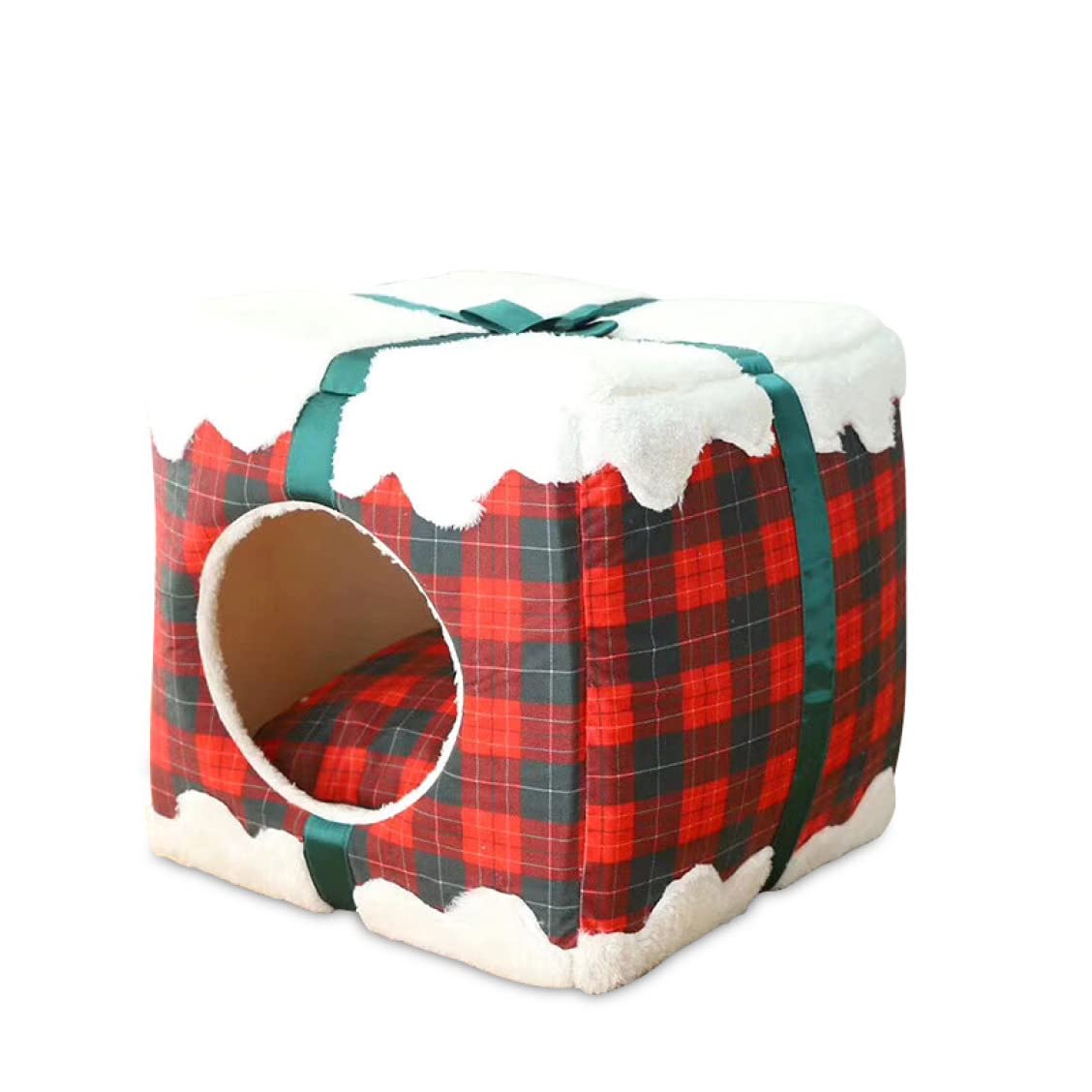 ケーキ型ペットハウス　犬小屋　猫ハウス ペットハウス ペットケージ 猫犬小屋 天然木製 犬室内猫犬三角