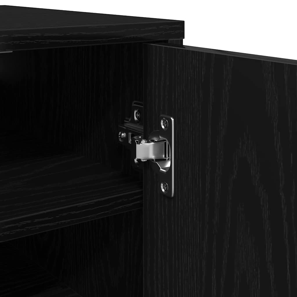 vidaXL Zapatero de Madera de Roble Negro 32x35x70 cm