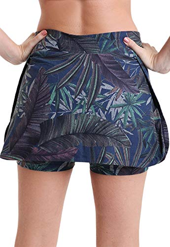 Shorts Saia Flores e Plantas - Azul Escuro/Verde GG