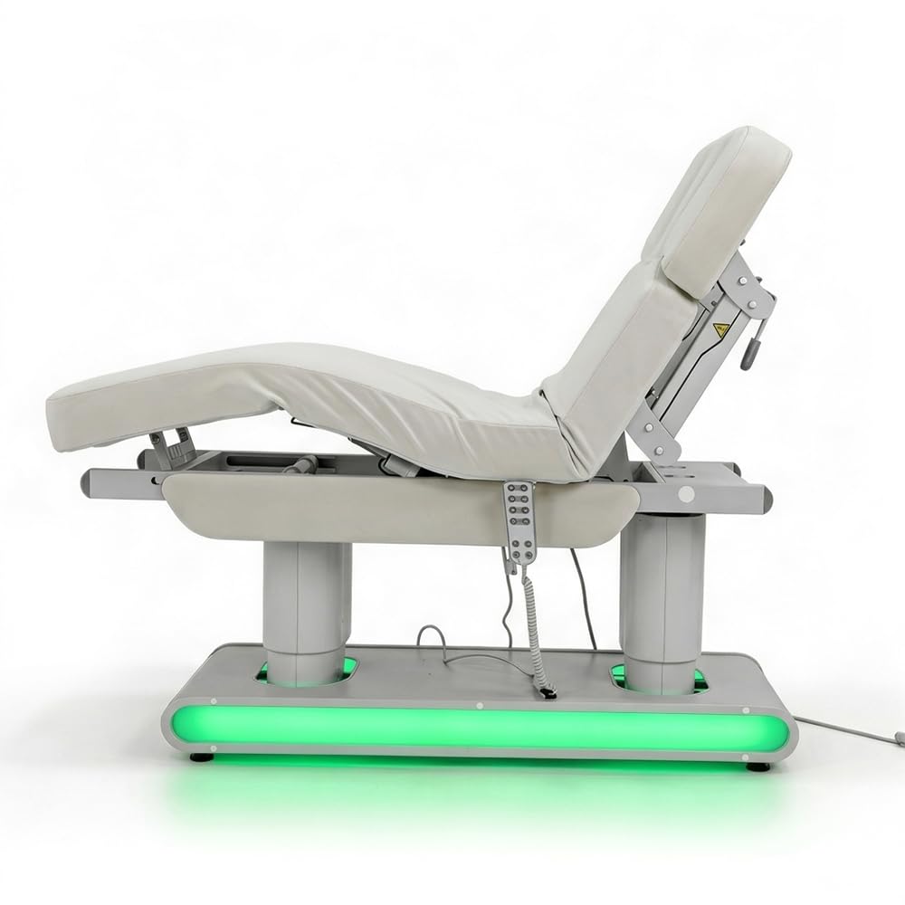 Medeo L00242 Chaise longue de massage électrique avec 4 moteurs, fonction mémoire et chauffage LED