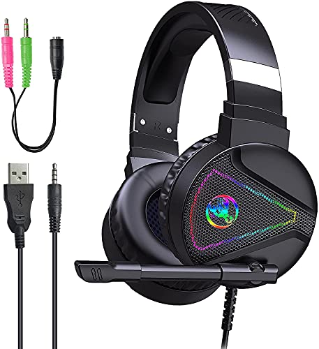 Flycoo2 Gaming-Headset für PS4, PS3, PC, Over-Ear-Kopfhörer mit Mikrofon, Ultra niedrige Latenz, kabelgebundener Modus für Xbox One, Xbox Series Cover