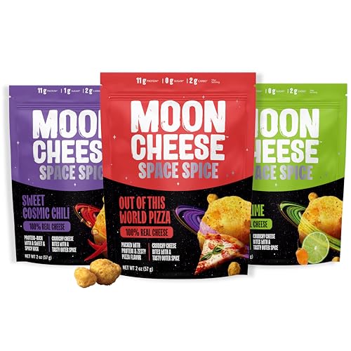 Moon Cheese Space Spice, Variety Pack, Crunchy, Protein-Rich Chee...