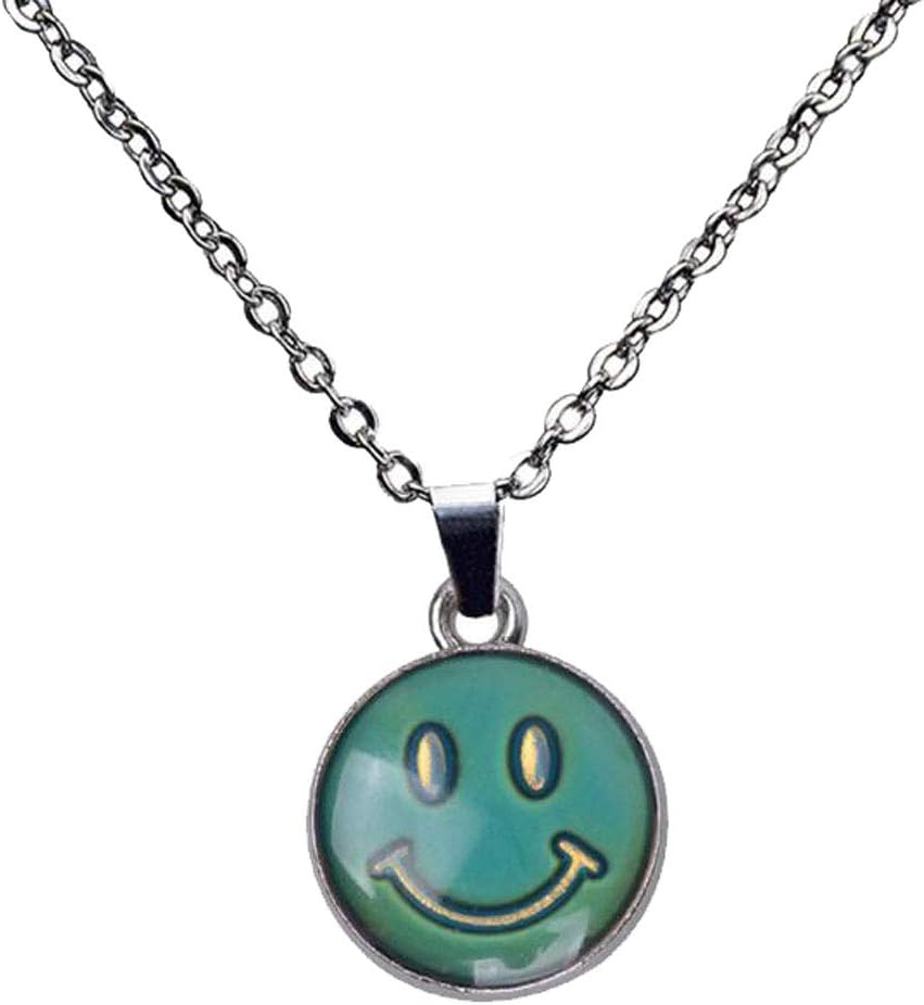CliPons Fashion Mood Necklace Emoji Smile Face Color Change Pendant Valentines Day Birthday Gift