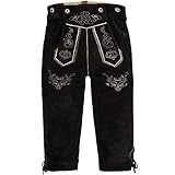  Bongossi-Trade Herren Trachten Lederhose in Altbraun Kniebundlederhose Gr 58