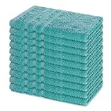LAVEA® 10ER SET GÄSTEHANDTÜCHER SET, GÄSTETÜCHER 30X50 CM, FROTTEE GÄSTETUCH AUS 100% BAUMWOLLE, HANDTÜCHER SET, WEICH UND SAUGSTARK, SERIE ELENA, 60 °C WASCHBAR, HANDTUCH, TÜRKIS