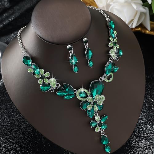 Image of Shining Diva Fashion Stylish Design Fancy Crystal Necklace Jewellery Set for Women | Trendy Celebrity Inspired Jewellery
