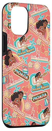 Coque iPhone 12 Pro Vaiana Disney Princess en corail avec design rétro de l'île - 3