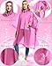 JITIFAZH 2 Stück Regenponcho, Wiederverwendbarer, Tragbarer Unisex-Regencape für Fahrrad, Wandern, Camping, Angeln, Konzert, Stadion, Festival(Rosa+Rosa)