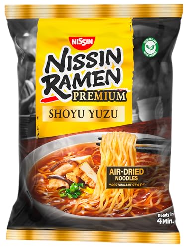 Nissin Ramen Premium - Shoyu Yuzu, 10er Pack, luftgetrocknete Instant-Nudeln japanischer Art für mit Yuzu-Sojasaucen-Geschmack und getrocknetem Lauch (10 x 92,7g) – Bild 5