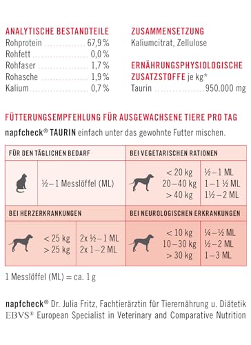 napfcheck Taurin - für Hunde und Katzen - 250 g