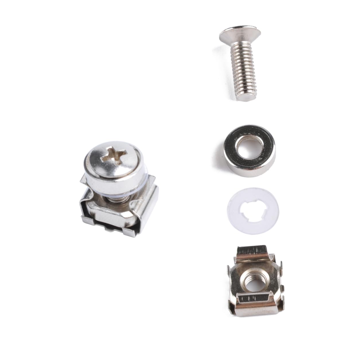 Anneome M5 x 20mm Mounting Screws Nuts Stainless Steel Square Hole Cage Nut Kit for Server Cabinet