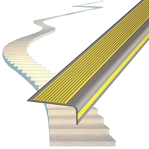 Tiras protectoras for bordes de escalones exteriores, de 7,6 cm de ancho, antideslizantes, for baldosas de cerámica y peldaños de madera (1 unidad)(Color I,W7cm L92cm)