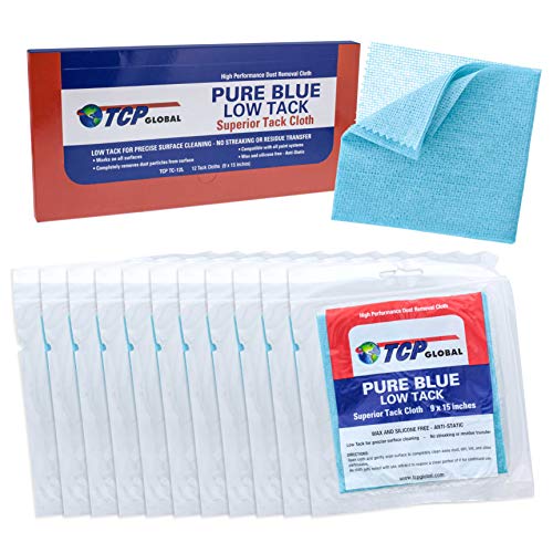 TCP Global Blue Tack Cloth 12-Pack for Auto & Woodworking
