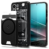Spigen Ultra Hybrid MagFit (Zero One) Designed for Galaxy S25 Valentinus (MagFit+) Wallet Card Holder (Black)