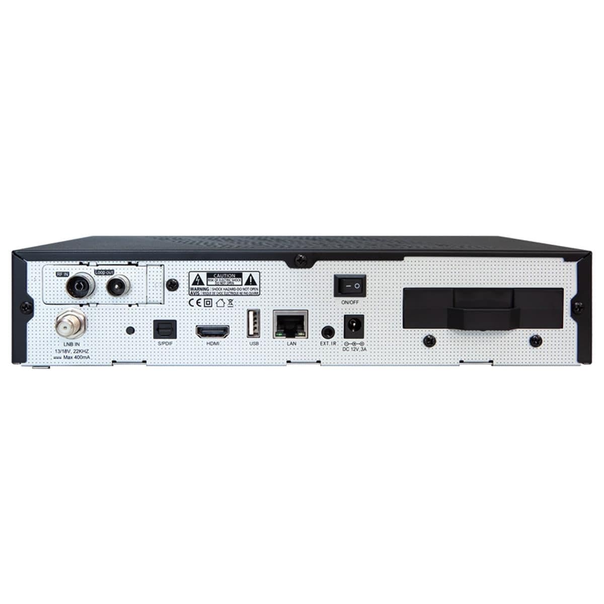 AB Pulse 4K UHD Combo Receiver (1x DVB-S2X Sat, 1x DVB-C/T2 Kabel, Linux E2, PVR, H.265, HDR10, USB 2.0, HDMI, CI, CA-Kartenleser, MicroSD-Slot, LAN, schwarz, 1TB)