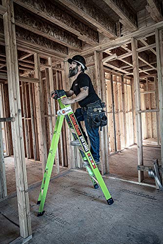Little Giant Ladder Systems 13610-001 Green King Kombo Pro 6' A frame 10’ Extension-Hi-Viz Type 1AA, 6 Ft