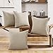 Deconovo Lot de 4 Housse de Coussin 40x40cm en Effet Lin Housse Coussin Canapé Salon Exterieur de Jardin Une Fermeture a Glissière Inviside Taupe