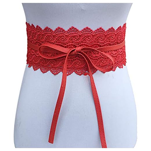 Zoylink CinturóN De Cintura De Las Mujeres CinturóN De Encaje Elegante Decorativo del Arco del CordóN Ancho Vestido EláStico FajíN De La Cintura para El Vestido