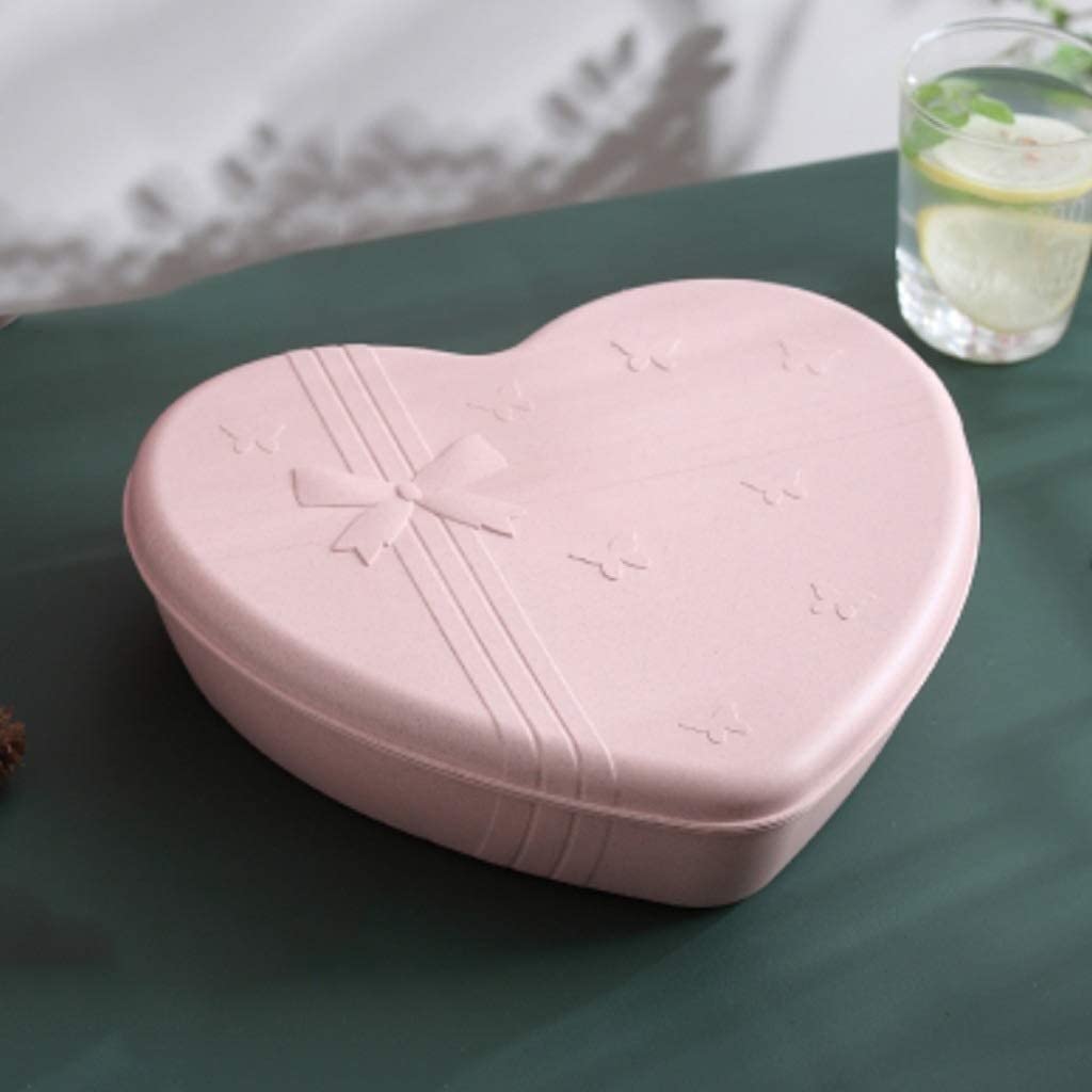 Bandeja para servir aperitivos – Plato creativo de almacenamiento de frutas secas y dulces en forma de corazón con tapa para el hogar y la sala de estar
