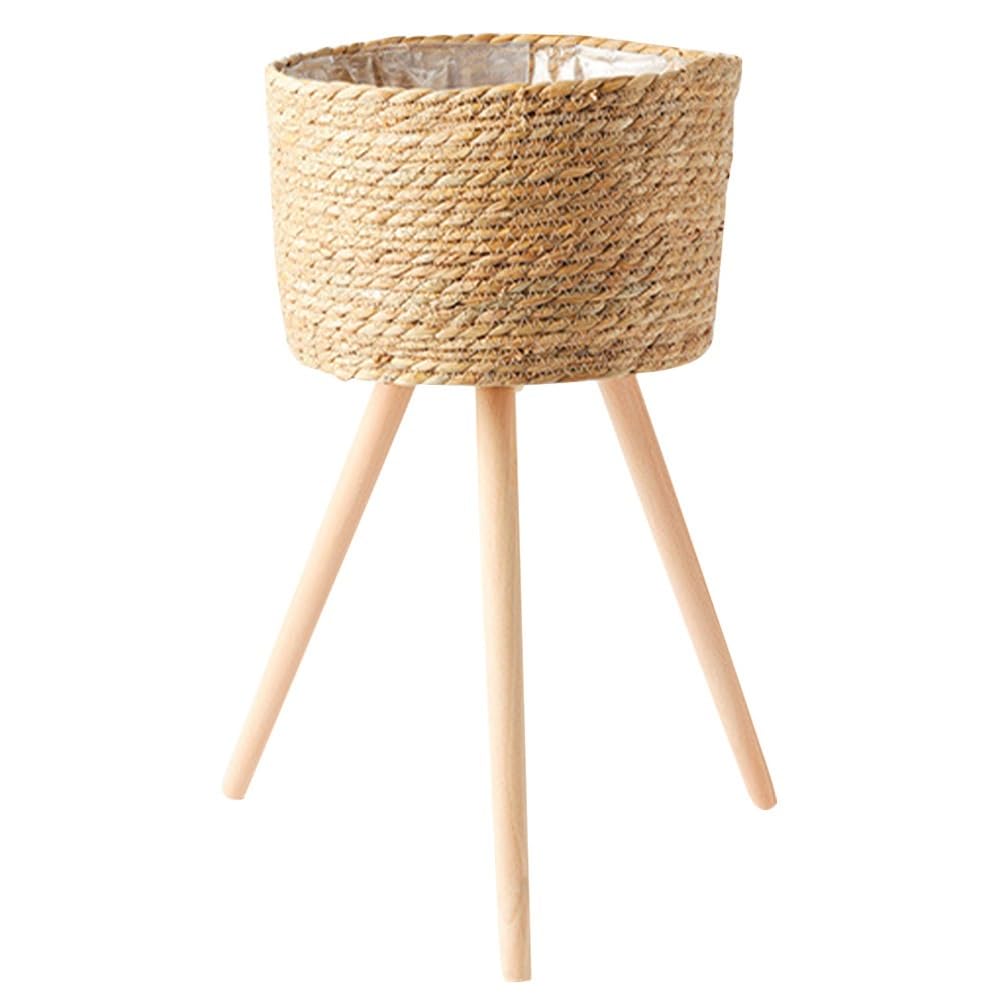 Kx9Lb8d Flower Display Stand Wood Woven Pot on Standing Legs Household Pots For Indoor Plants For Flower For For for Planters