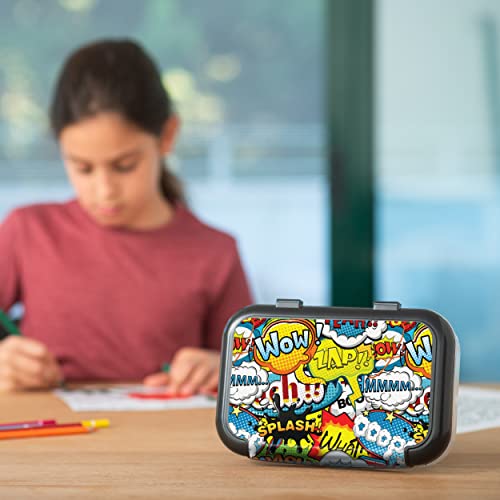 Image of ZIPIT Recycled Plastic Pencil Box for Kids, Large Capacity Pencil Case for School, Durable Stationery Organizer Box, Cartoon