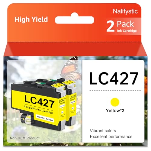 Cartouches d'encre Nalifestic LC427Y jaune pour Brother MFC-J6955DW HL-J6010DW