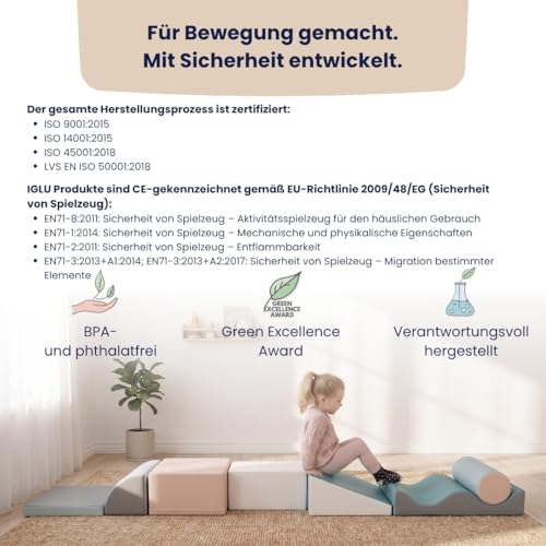 IGLU SOFT PLAY Discoverer 7-teilig Kletterblöcke (Pastel) – Ansicht 4