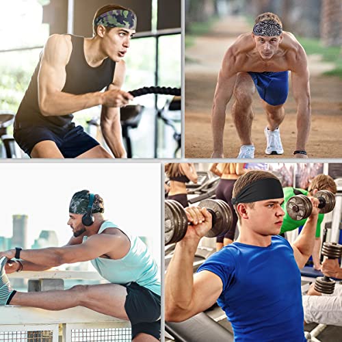 Beister Sports Headbands For Men & Women (5 Pack), Moisture Wicking Sweatbands, Elastic Non Slip Sweat Bands, Athletic Workout Fashion Wide Hair Bands For Running, Cycling, Basketball, Yoga #TOP5