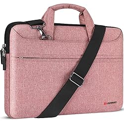 Maletin Para Portatil Mujer DOMISO 14 Pulgada Impermeable Funda Portatil Bolsa Maletín para portátiles con Asa para 14´´ Lenovo ThinkPad X1 Carbon/ThinkPad A475 L480 T490s/HP ProBook 640 645/Dell Latitude 5490 7490,Rosado