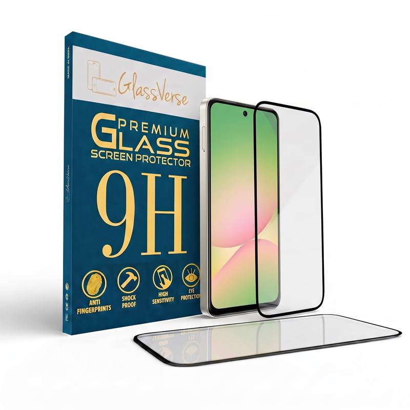 Image of GlassVerse Toughened Oleophobic Tempered Glass For Samsung Galaxy A27 5G (Pack Of 2) with Free Installation Kit. Full screen Coverage - 6.7 inch